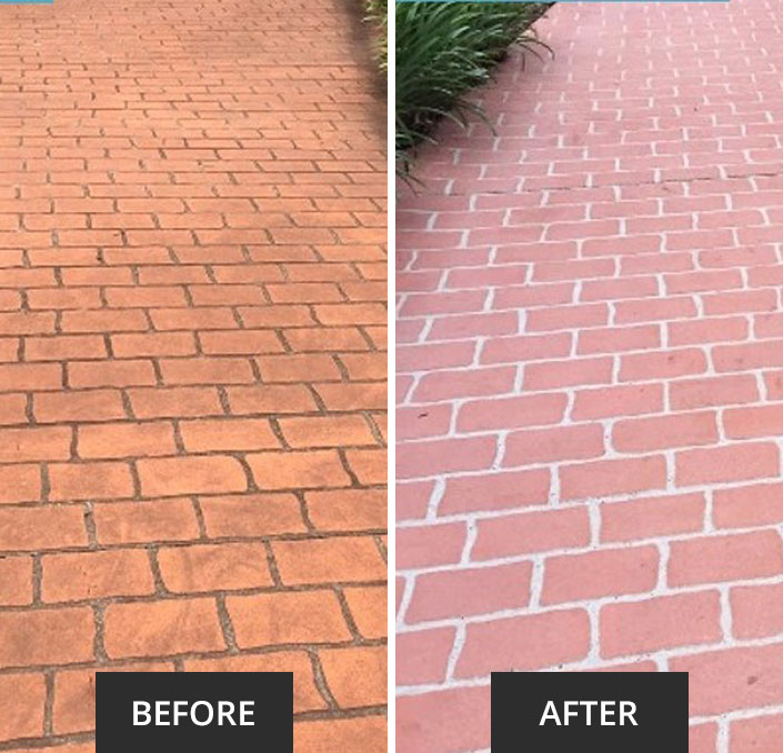 Outdoor cleaning before and after